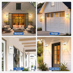 VIANIS Large Adjustable Sensitivity Motion Sensor Exterior Porch Lights, 2 Pack White Dusk to Dawn Outdoor Lighting, Anti-Rust Waterproof Front Porch Light for Garage, Front Door