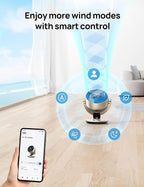 Dreo Smart Desk Fan for Bedroom, 13" Powerful 70 ft Whole Room Air Circulator Fan, 120°+90° Oscillating Fans with Voice Control, 4 Speeds, 5 Modes, 12H Timer Portable Table Fan for Office, Home