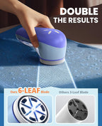 POPCHOSE Fabric Shaver, Lint Remover for Clothes, Electric Lint Shaver with 6-Leaf Blades, Sweater Shavers to Remove Pilling for Clothing, Couch, Furniture, Fuzz, Lint Ball, Bobbles, Bluish-Purple