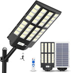 Ofuray Of-6200W Solar Street Lights Outdoor, 620000LM Solar Security Flood Light Parking Lot Lights Dusk to Dawn, 6500k Waterproof Led with Remote Control Motion for Street,Court,Barn