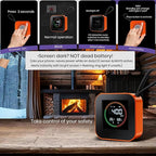 Portable Carbon Monoxide Detector for Travel – Nexus Sensus 3-in-1 CO Detector with Temp & Humidity Monitor, UL-Compliant USB-C Rechargeable Alarm for RV, Hotel, Camping, Home(1, Orange)