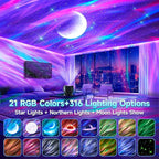 Northern Lights Projector Galaxy Projector for Bedroom,Valentines Day Gifts for Him 300+Colors Modes Aurora Light,15White Noise&Bluetooth Star Projector Galaxy Lights, Remote Ambient,Gifts for Boy