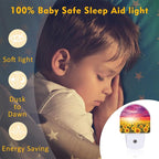 sndheke Sunflowers with Sunset Night Light for Kids,Blooming Summer Sunflowers Night Light Plug in with Dusk to Dawn Sensor,0.5w Energy Saving Nightlight for Hallway Stairway Kitchen Bedroom