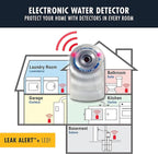 Zircon Leak Alert + LED! Water Leak Detector & Flood Sensor Alarm/Water Leak Sensor with Dual Leak Alarms 90Db Audio + Flashing LED Lights/Battery Powered (2 Pack) Batteries Not Included, (72314)