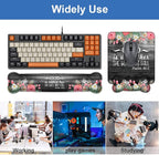 Wrist Rest Support Ergonomic Gel Mouse Pad & Memory Foam Keyboard Set, Non-Slip Rubber PU Base for Home Office Working Studying Easy Typing & Pain Relief - Floral Quote Bible Verses Psalm 46:5