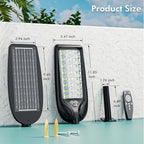 MMKT Solar Street Lights Outdoor, 3 Color Warm White LED Dusk to Dawn IP65 Waterproof Solar Flood Light with Motion Sensor and Remote Control for Outside Path, Yard, Garden, Walkway