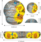 Keyboard Wrist Rest and Mouse Pad Wrist Support Set with Coasters, Ergonomic Gaming Mousepad for Home Office Working Studying Easy Typing & Pain Relief, Sunflower, You are My Sunshine
