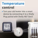 Shelly H&T Gen3 Black | Wi-Fi and Bluetooth Smart Temperature & Humidity Sensor with Remote App Control & Monitoring | Smart Scenes | Notification Alerts | LCD Display | Free Data Storage Export