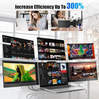 Laptop Screen Extender 14 inch Laptop Monitor Extender 1080P IPS, Triple Portable Monitor for Laptops 13-17.3" with USB-C DP/HDMI Port, Plug-Play Portable Screen for Windows/Mac/Chrome/Android