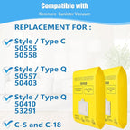 22 Pack Replacement Vacuum Bags Compatible with Kenmore Canister Type C/Q 5055 50555 50558 50557 and Type C-5 C-18 Vacuum