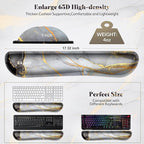 Gimars 17.3'' Extended Keyboard Wrist Rest Pad with 63D High-Density, Firm Memory Foam, Anti-Slip Rubber Base and Ergonomic Design for Typing Pain Relief,Office,Gaming, Computer, Laptop,Grey Golden