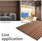 Art3d 4 Pack 47.2 x 23.6in. Wood Slat Acoustic Panels for Wall and Ceiling - 3D Fluted Sound Absorbing Panel with Wood Finish - Walnut