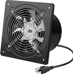 Aydomer Exhaust Fan 40W Through-wall installation Ventilation Fans 110V Exhaust Fan with Plug 6 inch Exhaust Smoke Fan with Pure Copper Motor for Kitchen Shopping Mall (Black)