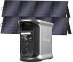AMPACE Andes 1500 Power Station with 2×200W Solar Panel, 2400W/1462Wh Solar Generator with 3 AC Outlets, AC 1800W Fast Charging, APP Control Battery Backup for Home, Camping & RVs