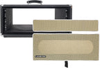 Sound Town Vintage 4U Amp Rack Case, 12.5" Depth with Rubber Feet, Dust Cover, Kickstand, Black (STVRC-4BK)