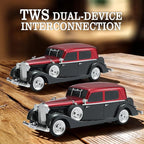WSTER Vintage Car Bluetooth Speaker, Retro Classic Model with Powerful Sound, Built-in Mic, TWS Dual Pairing, Multi-Interface Output, Portable Wireless Outdoor Speaker for Parties & Beach (RED)