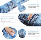 Mouse Pad Keyboard Wrist Rest, Gel Non Slip Rubber Wrist Support Rest Mouse Pad for Home Office, Computer Laptop Desk Typist Gamer, Comfy Cushion Mousepad with Memory Foam Ergonomic, Galaxy Forest