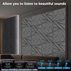 8 Pack Self-Adhesive Soundproof Wall Panels, 15.7 x 15.7 x 0.47 in Sound Proof Foam Panels for Walls, 1.2lb/ft³ High Density, Thicker 0.47in, Large Size Acoustic Panels, Sound Dampening Panels Black