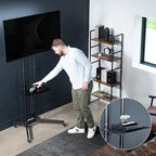 VIVO Tall TV Cart for 32 to 83 inch Screens up to 110 lbs, LCD LED OLED 4K Smart Flat and Curved Panels, Rolling Stand with Laptop DVD Shelf, Locking Wheels, Max VESA 600x400, Black, STAND-TV13E