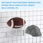 Blulu 6 Pcs Hat Displayer for Gridwall, Metal Hat Helmet Rack Retail Store Display Shelves Organizer Cap Rack Wall Fixtures Gridwall Hooks Accessories for Craft Show Garage (White)
