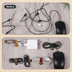 20 PCS PU Leather Cord Organizer, Multicolor Leather Cable Ties Portable Snap Cable Strap Charging Cables Cords Organizer Reusable Cord Keepers Multipurpose Winder for Men Women (5 Colors)