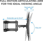 HumanCentric Heavy Duty Full Motion TV Wall Mount for 75-100" TVs, 176lb Capacity, 15° Tilt, 45° Swivel, 24" Extension, Max VESA 900x600mm, Flat or Curved, for Wood or Concrete, Hardware Included