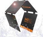 FlexSolar 40W Portable Solar Panel Folding Solar Panel with USB-C PD 18W,USB-A QC3.0 Ports, IP67 Waterproof ETFE Solar Charger for Traveling Camping Compatible with Phone iPad Power Banks