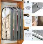 6 Pcs 60" Garment Bags for Hanging Clothes, Clear Suit Bags for Closet Storage Clothing Storage, Garment Bags Shoulder Covers with 4" Gussets for Coats, Jackets, Shirts and Sweater