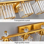 FDPBY Vanity Lights 5-Light Modern Crystal Vanity Light Gold Bathroom Light Fixtures Over Mirror Crystal Bathroom Vanity Lighting Fixtures