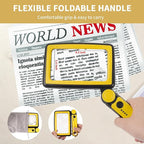 Magnifying Glass with Light, 5X 10X 45X Rechargeable Magnifier with 20 LED, 3 Light Modes Folding Lighted Magnifying Glass Handheld for Seniors Low Vision Reading (Yellow & Black)