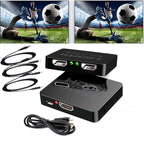 HDMI Splitter 1 in 2 Out【with 3HDMI Cables + 1USB Strip Power Cable 】 1×2 Power HDMI Splitter/Distributor 2 Ports for Dual Monitors Copy/Mirror Support 4K@30Hz 1080P Full HD 3D LED PS3/4 etc