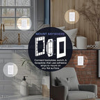 RunLessWire Click for Philips Hue – Battery-Free Wireless Smart Light Switch, 30ft Range – Works Natively with Philips Hue Bridge – Wall Mount Kinetic Switch - Decora Style, White 2 Pack