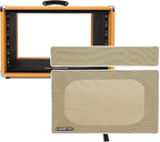 Sound Town Vintage 6U Amp Rack Case, 12.5" Depth with Rubber Feet, Dust Cover, Kickstand, Orange (STVRC-6OR)