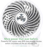 Vornado 133DC Energy Smart Compact Air Circulator Fan with Variable Speed Control, Powerful Personal Cooling, Signature Vortex Action, Adjustable Tilt, Fan for Bedroom, Kitchen, and Home, White
