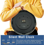 HITO 14 Inch Silent Wall Clock Battery Operated, Large Wall Clock for Living Room Decor, Office, Classroom, Bedroom