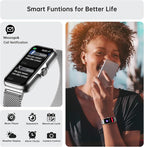 Sunorshop Health Fitness Tracker, Smart Watch with 24/7 Heart Rate and Blood Oxygen Monitor, Sleep Tracker with IP68 Waterproof, Activity Tracker Pedometer Step Counter for Women Men (Silver Gray)