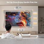 Projector-4K Built-in Google TV|2000 ANSI|Auto Lens Cap&4D Keystone|Auto Focus|Voice Control Smart Portable Projector with WiFi6 and Bluetooth, Sovboi Outdoor Projector for Steaming APPs Home Theater