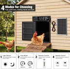 Automatic Chicken Coop Door, Large Size Solar Powered Coop Door with Opening in Emergency, Anti-Pinch, Timer & Light Sensor, Aluminum Waterproof Auto Chicken Door, with 7W Solar Panel