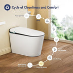 Eridanus Smart Toilet with Bidet Built in, One Piece Bidet Toilet for Bathrooms, Auto Open/Close with Digital Display, Foot Sensor Flush, Warm Water Wash & Dryer, Elongated Heated Seat, White & Black