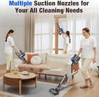 AIRDIYA Cordless Vacuum Cleaner, Upgraded 40Kpa Stick Vacuum Cleaners for Home, 8 in 1 Lightweight with Self-Standing, 1.5L Dust Cup & Anti-tangle, Rechargeable Vacuum for Hard Floors Carpets Pet Hair