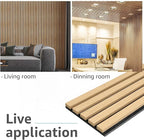 Art3d 6-Piece Wood Slat Acoustic Panels for Stylish Decor and Noise Reduction, 3D Textured Panel for Ceiling and Wall, Oak