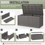 Outdoor Storage Box, 120 Gallon Deck Box, Resin Waterproof Outside Storage Bench, Outdoor Storage Cabinet With Lockable Lid, Backyard Deck Box For Garden Tools, Patio Cushions, Pool Accessories