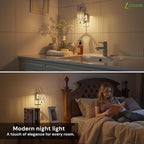 L LOHAS LED Night Lights Plug into Wall, Boho Fabric Cylinder Night Light with Tassel, 0-100LM Dimmable Night Lights, Dusk to Dawn Sensor, Vintage Nightlight for Bedroom, Living Room, Hallway