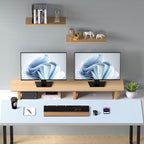 Aothia Leather Desk Pad Protector, Office Desk Mat, Large Mouse Pad, Non-Slip PU Leather Desk Blotter, Laptop Desk Pad, Waterproof Desk Writing Pad for Office and Home (48"x17", Baby Blue)