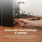 LAPLINK Easy Transfer Cable, Includes PCmover Express Data Transfer Software and High Speed Ethernet Cable, Single Use License, Only Transfers Files and Settings. Compatible with Windows 11