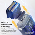 Electric Razor for Men Face with Double Titanium Foils, Professional Barber-Style shavers for Men, USB Rechargeable, Includes Cleaning Brush, Protective Cap & Pouch (Black)