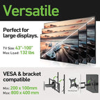 Heavy Duty Dual Arm Articulating TV Wall Mount Bracket for Hisense U76 QLED 100U76N 100 Inch TV - Tilt & Swivel with Reduced Glare