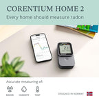 Airthings 325 Corentium Home 2 Smart Digital Radon Detector - Portable and Easy-to-use Radon Testing with Bluetooth connectivity and Humidity & Temperature Sensors
