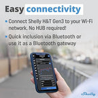 Shelly H&T Gen3 Black | Wi-Fi and Bluetooth Smart Temperature & Humidity Sensor with Remote App Control & Monitoring | Smart Scenes | Notification Alerts | LCD Display | Free Data Storage Export