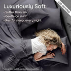 Bambaw 100% Viscose Derived from Bamboo Fitted Sheets King Size, Cooling Fitted Sheets King Size, 16’’ Deep Pocket King Size Fitted Sheet Only, Breathable King Size Bottom Fitted Sheet Only (Charcoal)